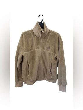 The North Face Sweatshirt Full Zip Jacket Women's Medium Beige Soft Sherpa Fuzy